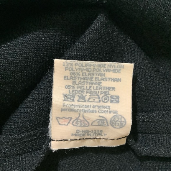 Iceberg Women's Wool Blend Black Leather Trim Trouser Pants EU 42 - Picture 5 of 7